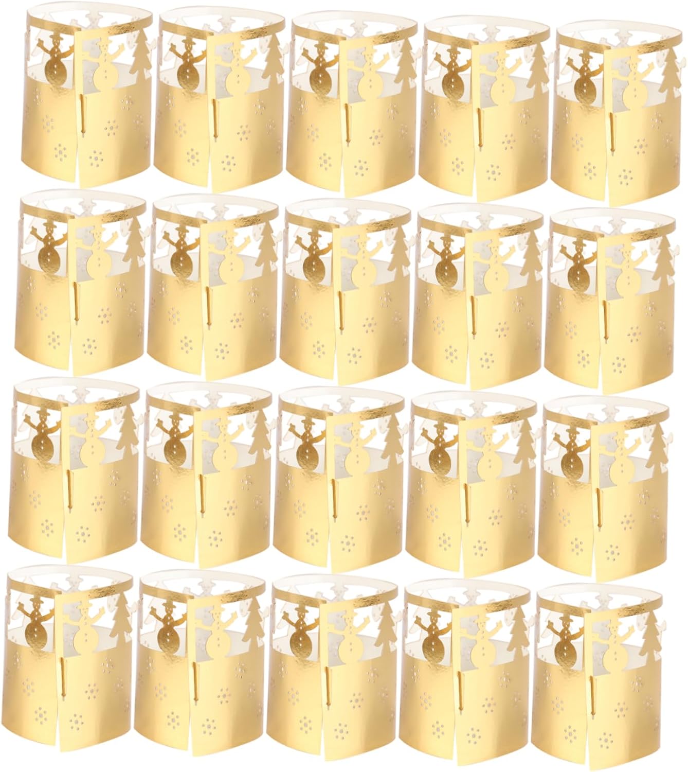 50pcs Christmas Paper Lampshade Decorations Snowflake Candle Shade