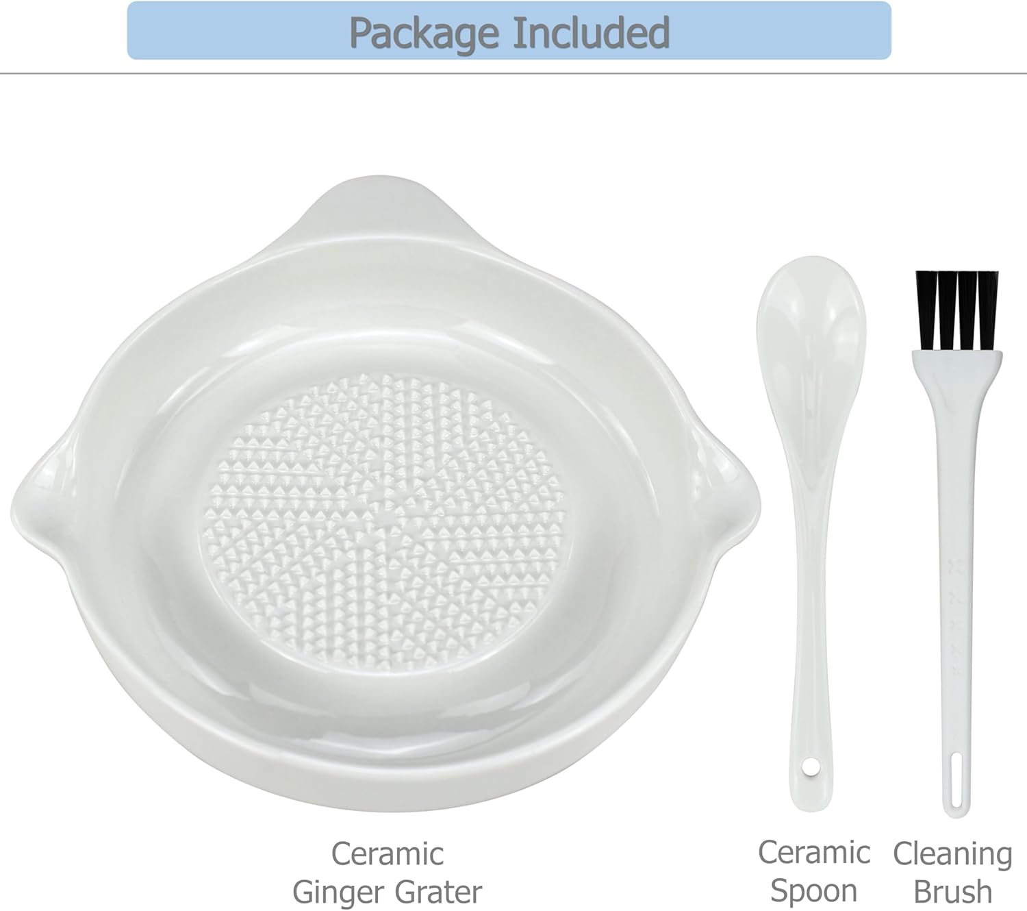 Perfect for Wasabi More EIKS Ceramic Grater with Spoon Brush