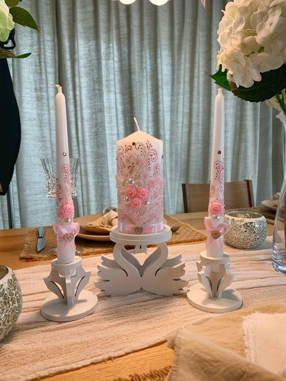 VABA Best Rose Pink Wedding Ceremony Candles Set