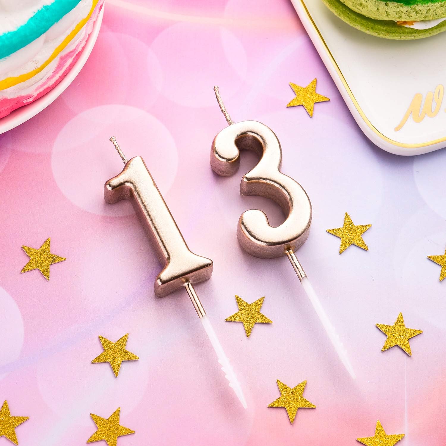 13th Birthday Candles - Elegant 354 Cake Topper for Parties