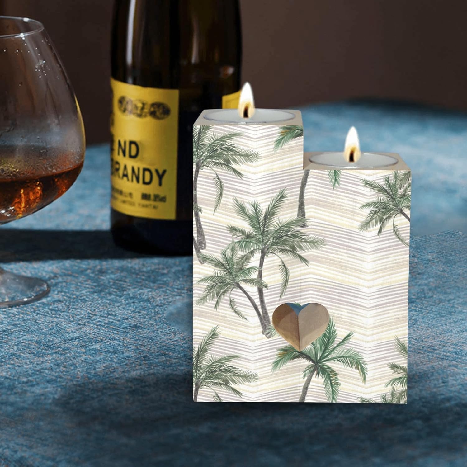 Tropical Background Candle Holders