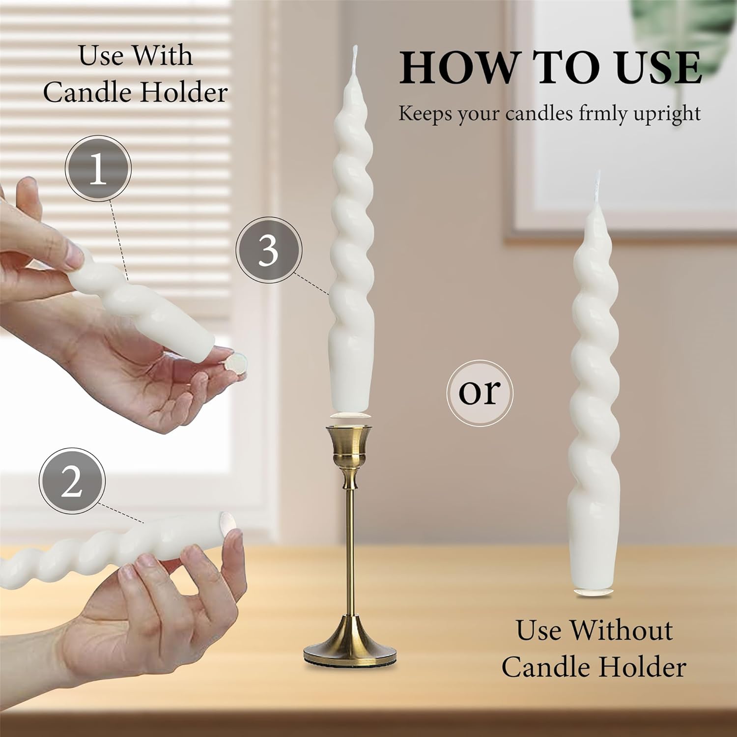 White Taper Candle Wax Dots