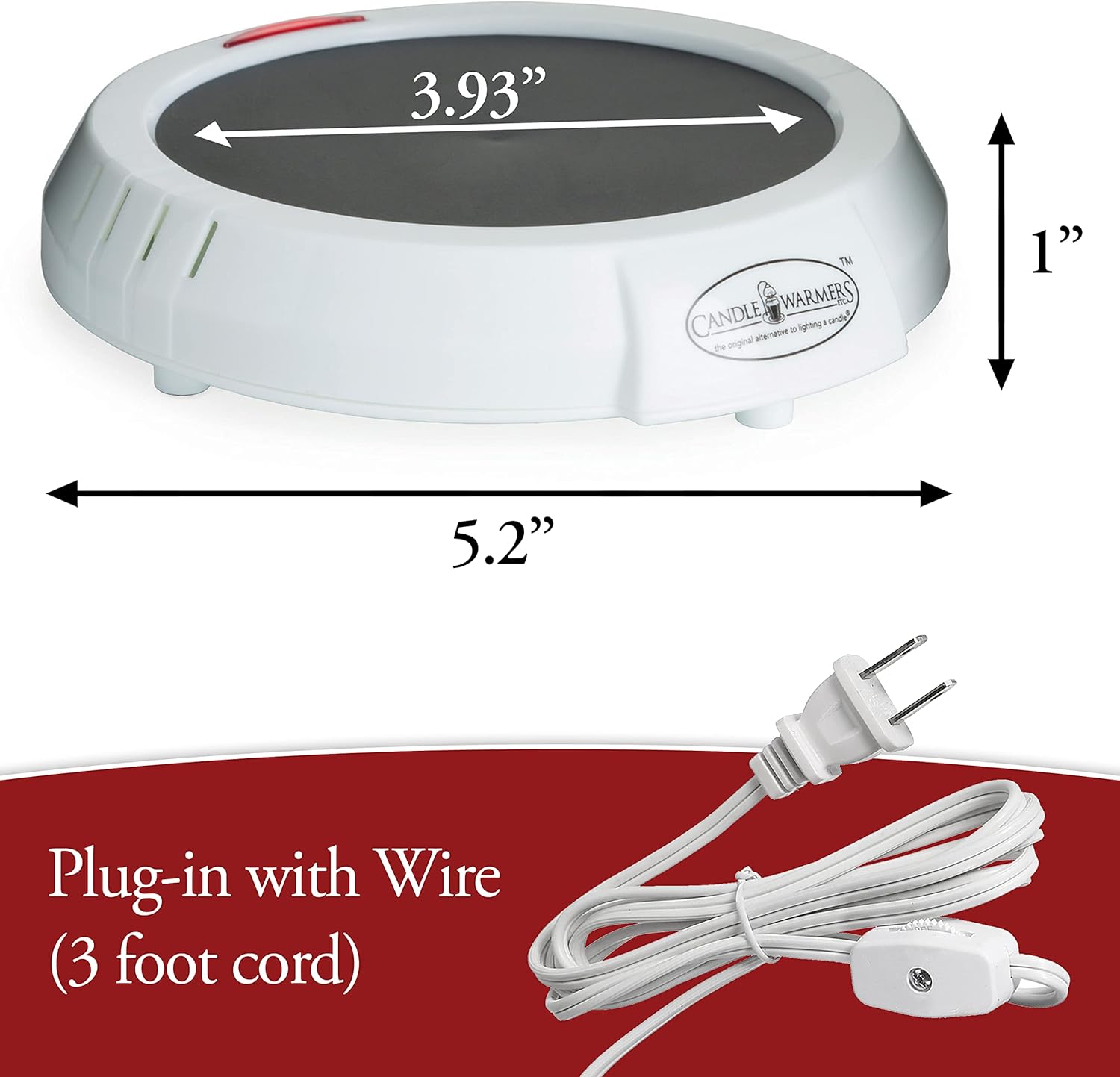 Original Candle Warmer Electric Plug-In Plate for Jar Candles White
