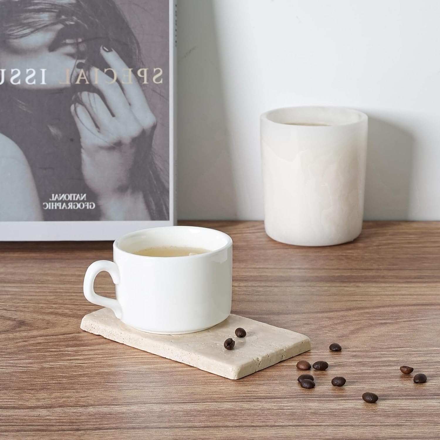 Premium Natural Travertine Candle Holder Plate
