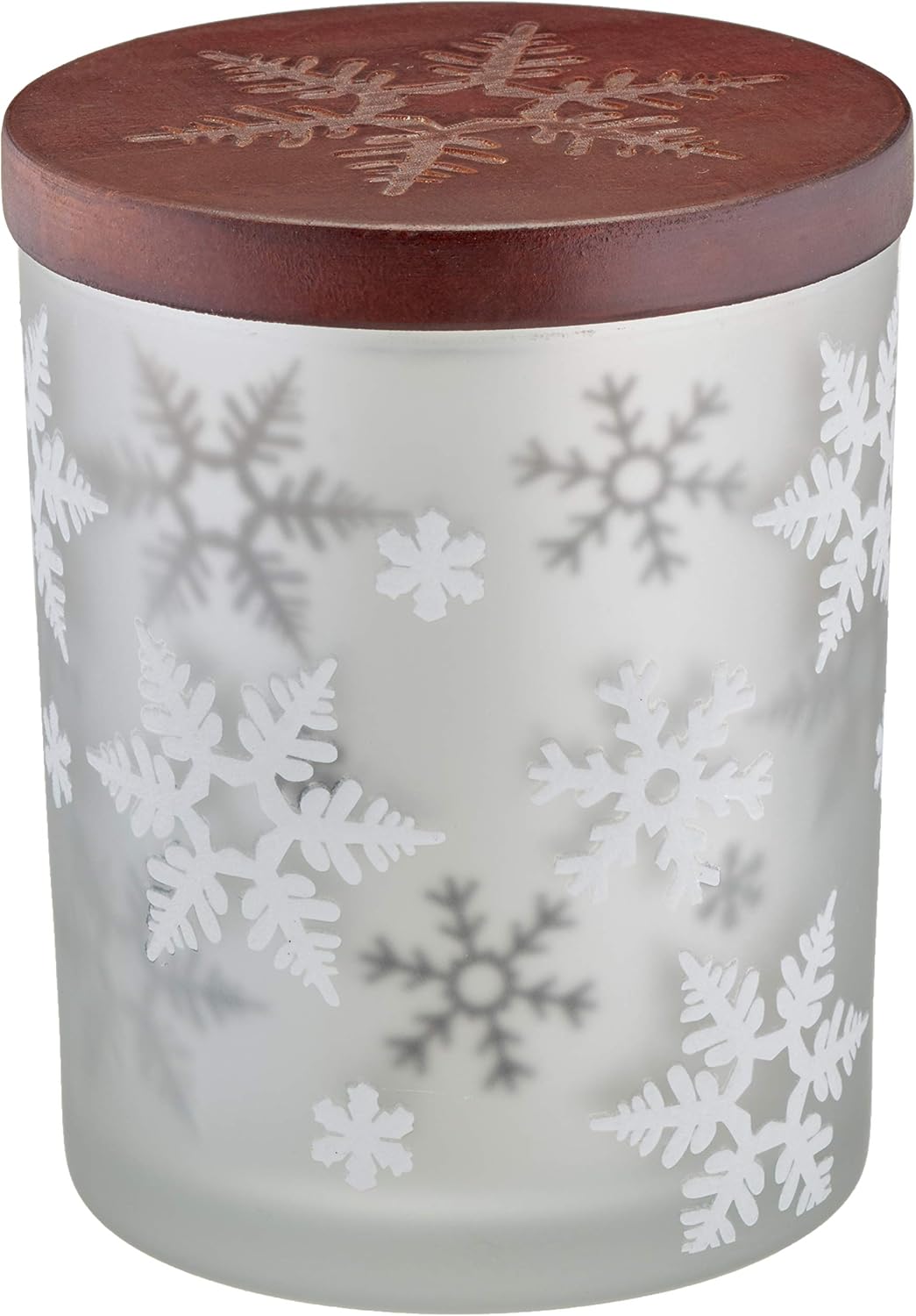 Stunning Alpine Snowflake Votive with Wood Lid - Set of 2
