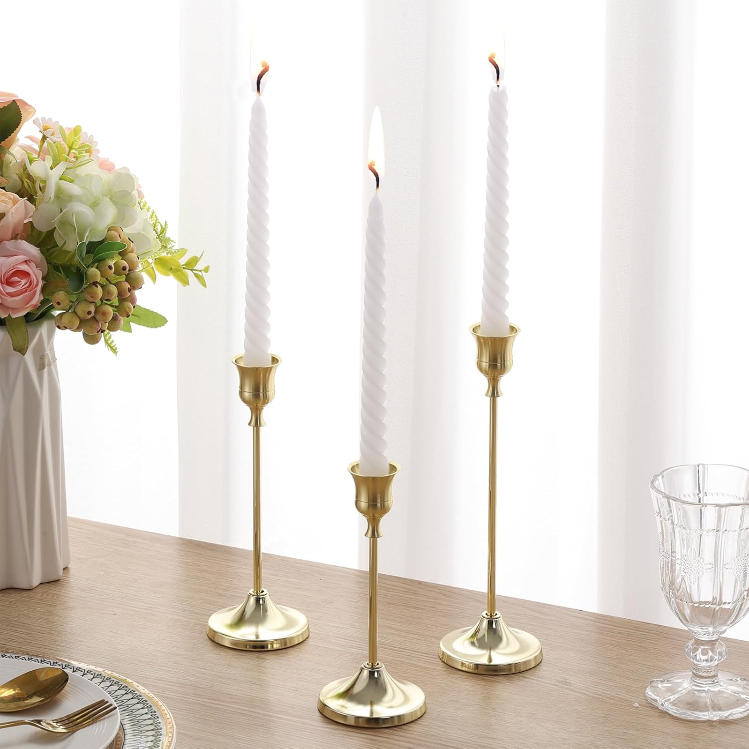 Sturdy 6-Piece Gold Candlestick Holders
