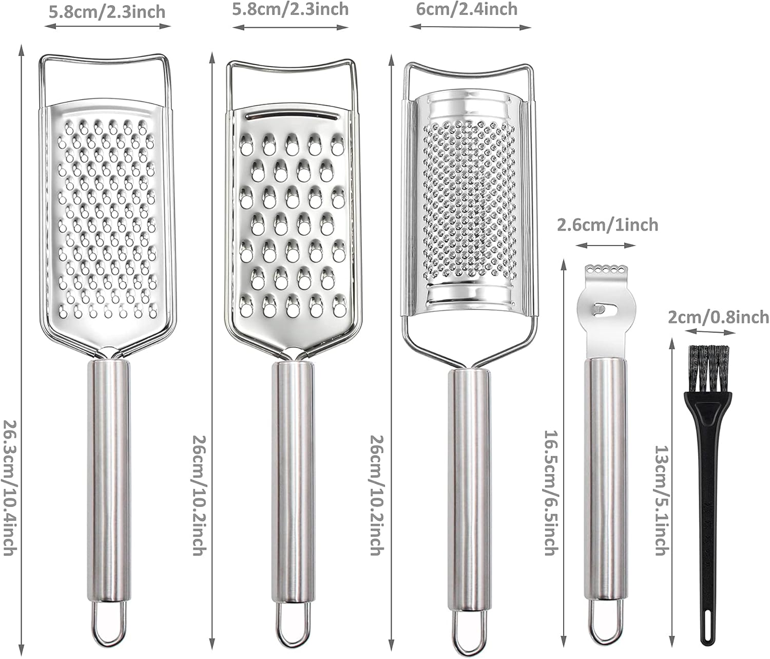 Stainless Steel Cheese Grater Set Set of 5 Kitchen Gadget Calls