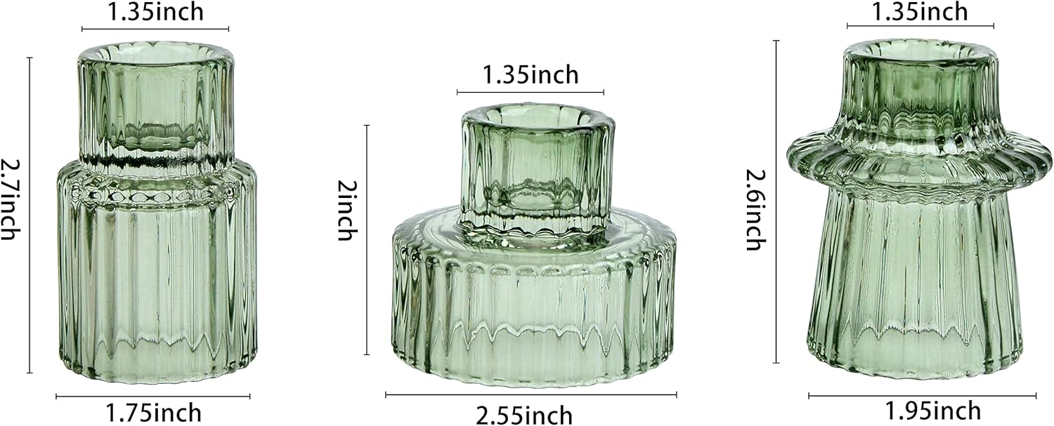 Vixdonos Taper Glass Candlestick Holders Elegant Table Centerpieces