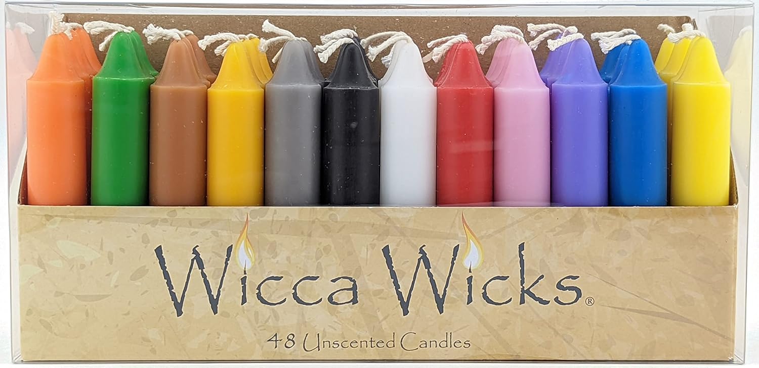 WICCA WICKS Box of 48 Colored Candles