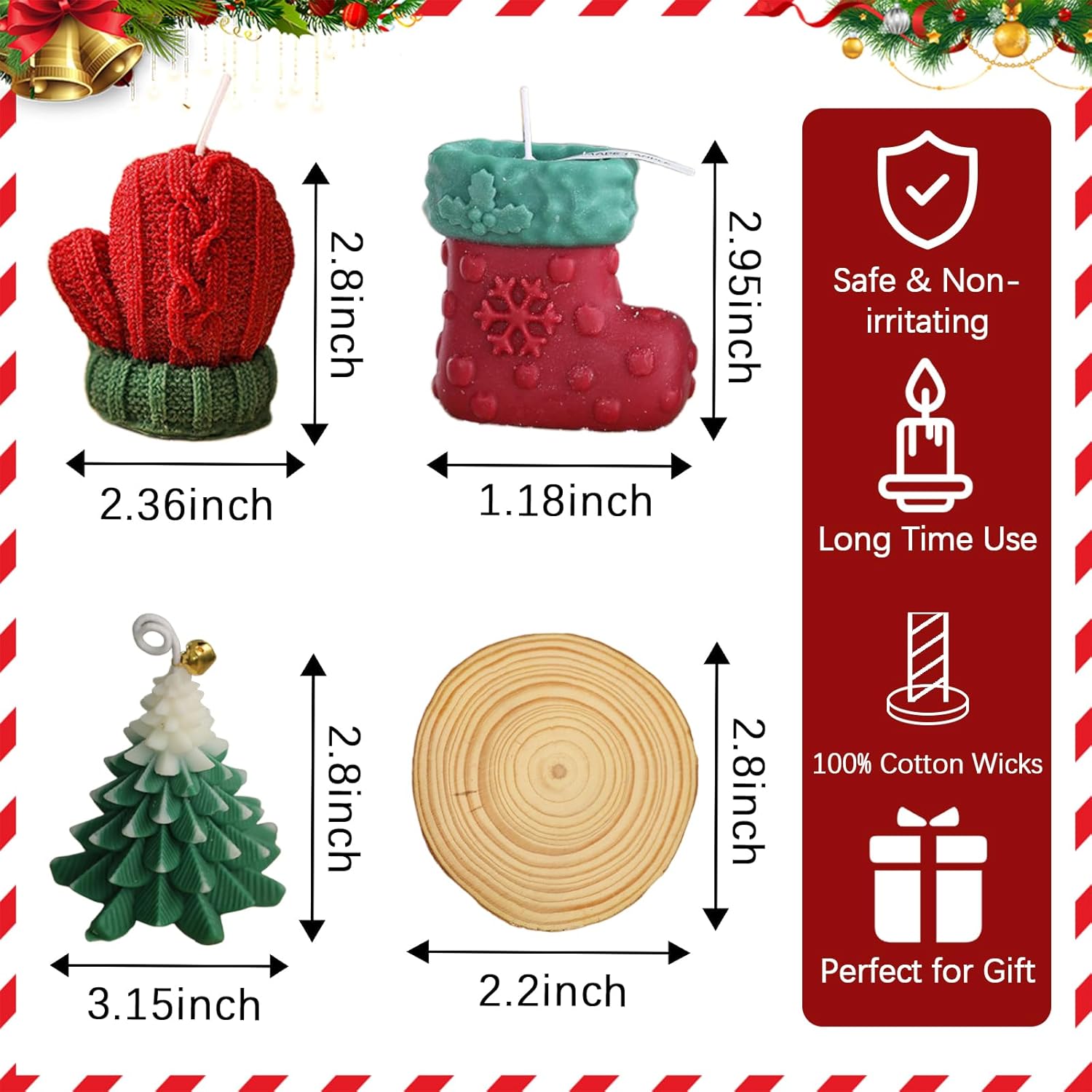 3-Piece Christmas Candle Set for Home or Gift