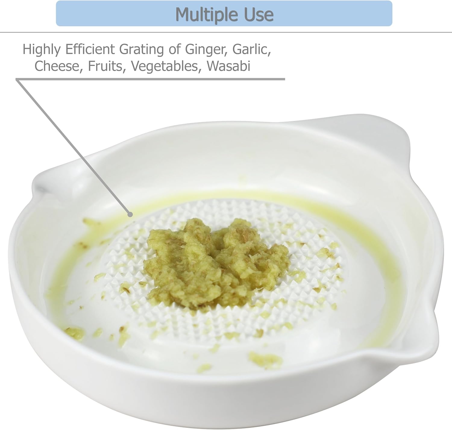 Perfect for Wasabi More EIKS Ceramic Grater with Spoon Brush