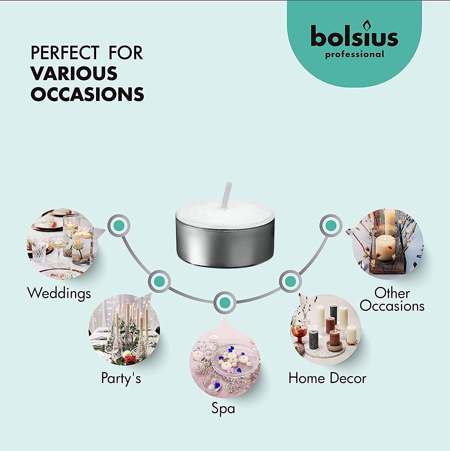 BOLSIUS White Tea Lights - Enough to Light Up Your Home