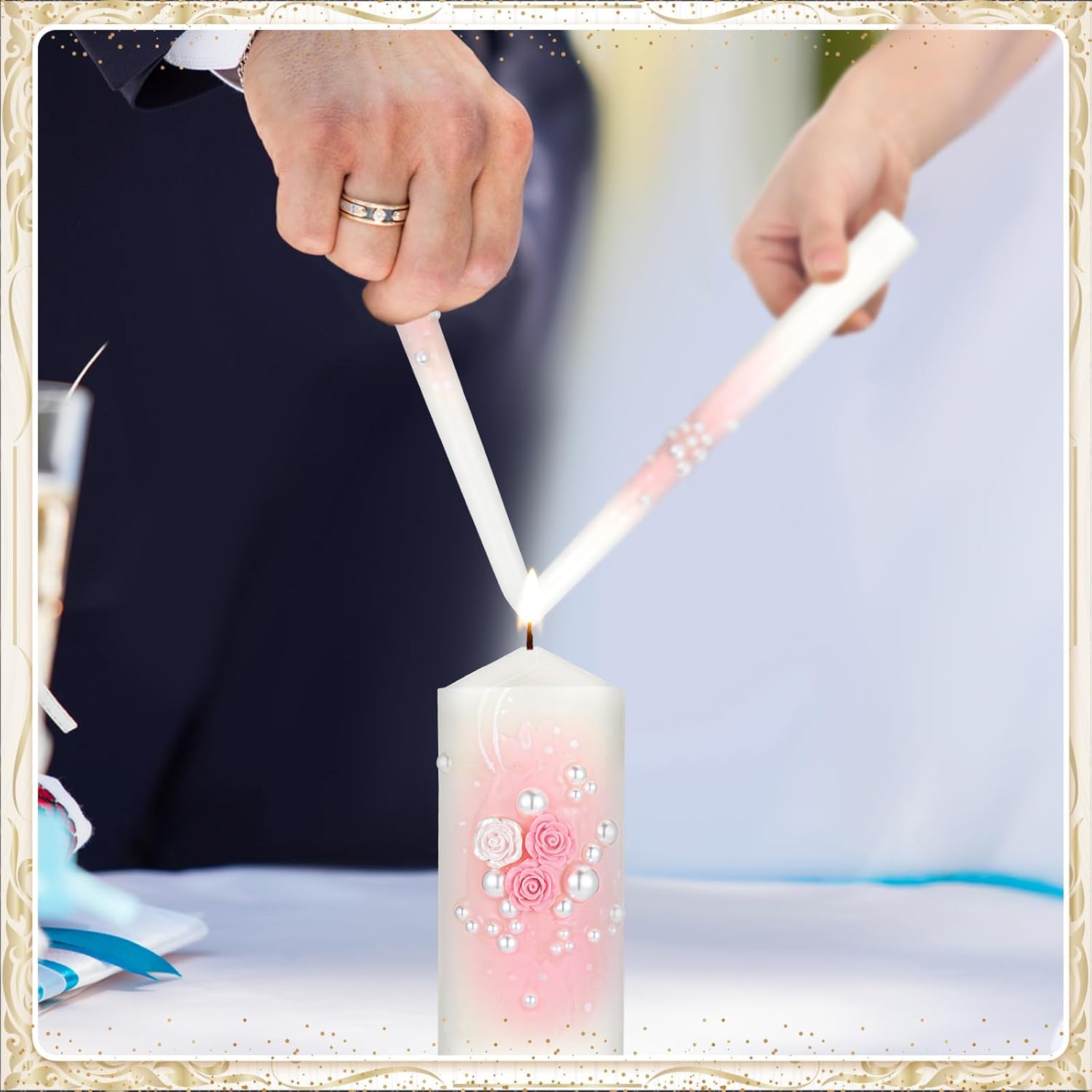 Glowing Sequoia Wedding Unity Candles Set