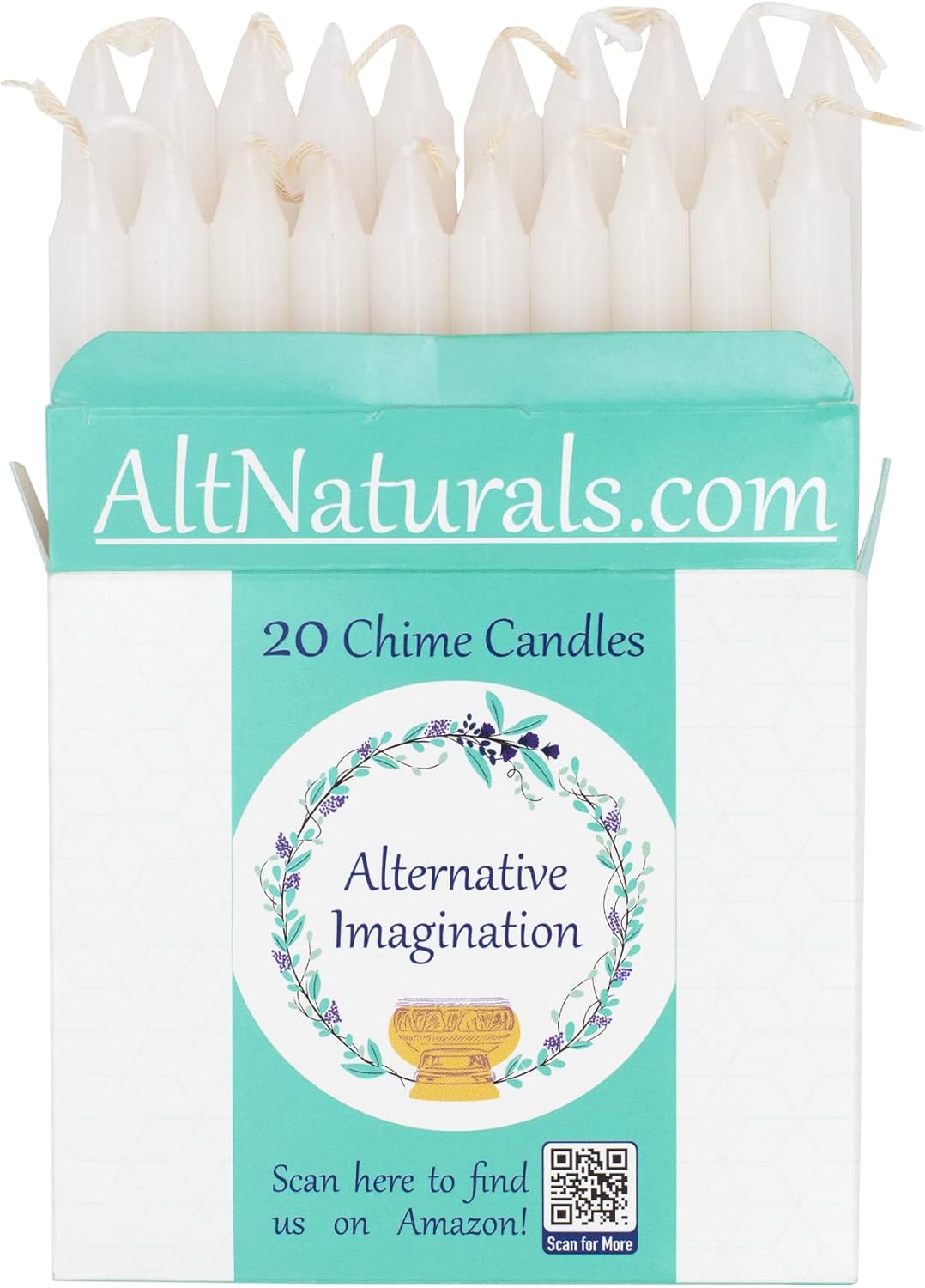 20 Pack White Candles for Prayer Decor