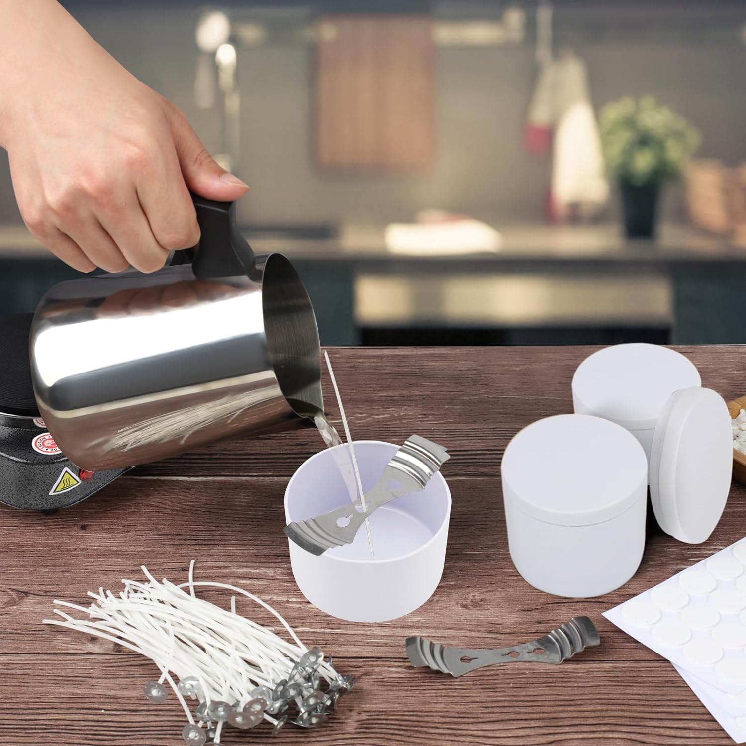 BBAXI 24-Piece Matte White Candle Tin for DIY Storage Travel