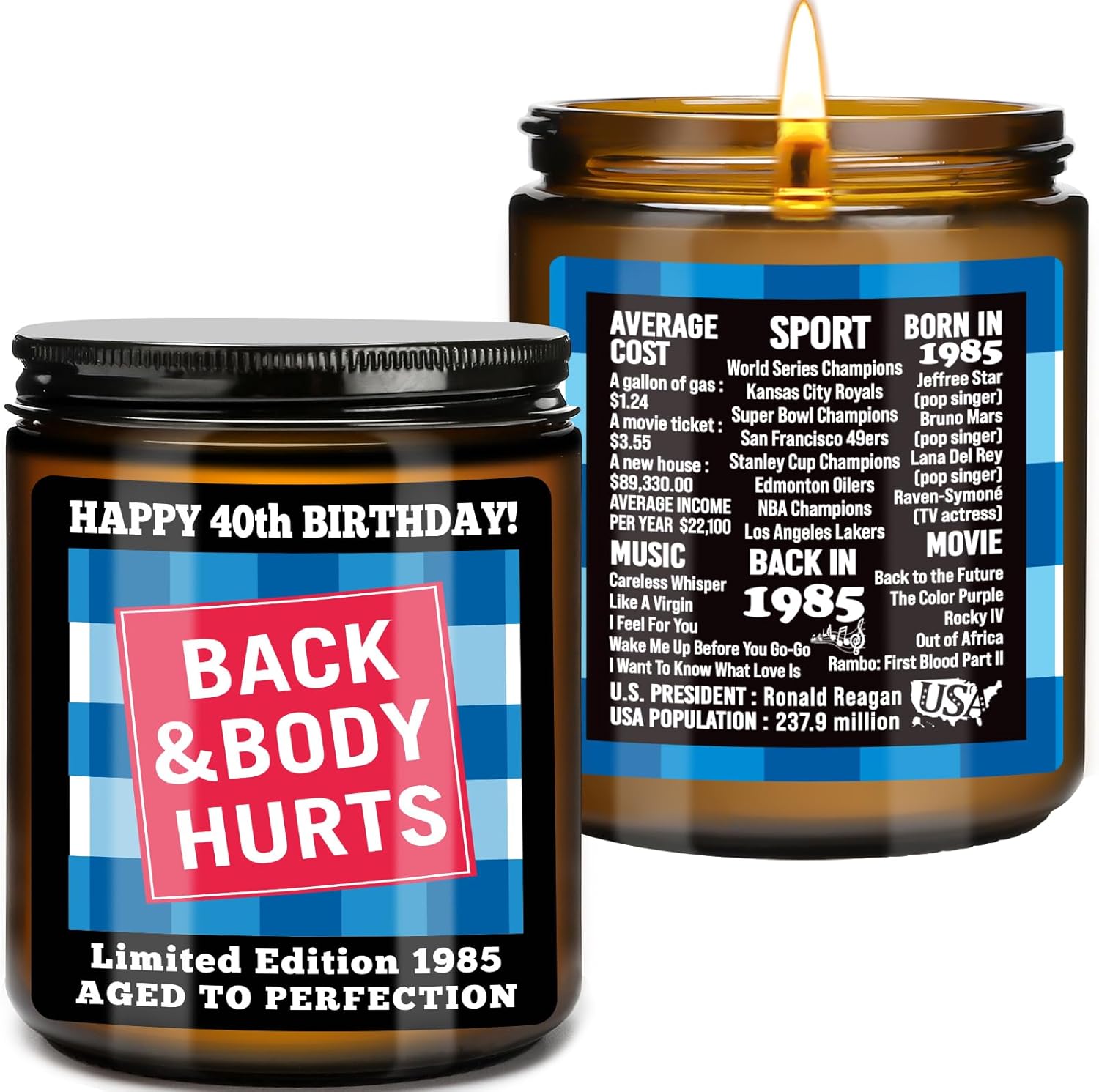 40th Birthday Candle for Women Men