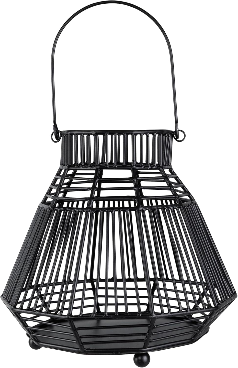 Northlight Medium Iron Geometric Hurricane Candle Lantern 825 Black