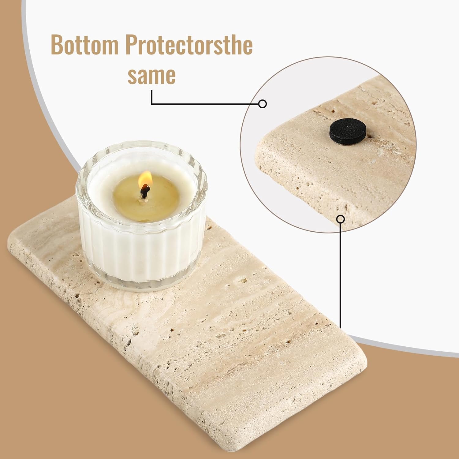 Premium Natural Travertine Candle Holder Plate
