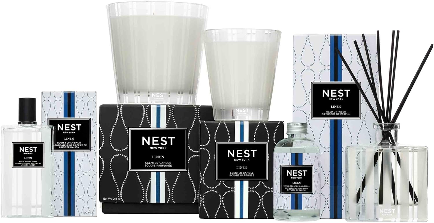 Luxury Glass Candle Linen Fragrance 212 oz 3-Wick