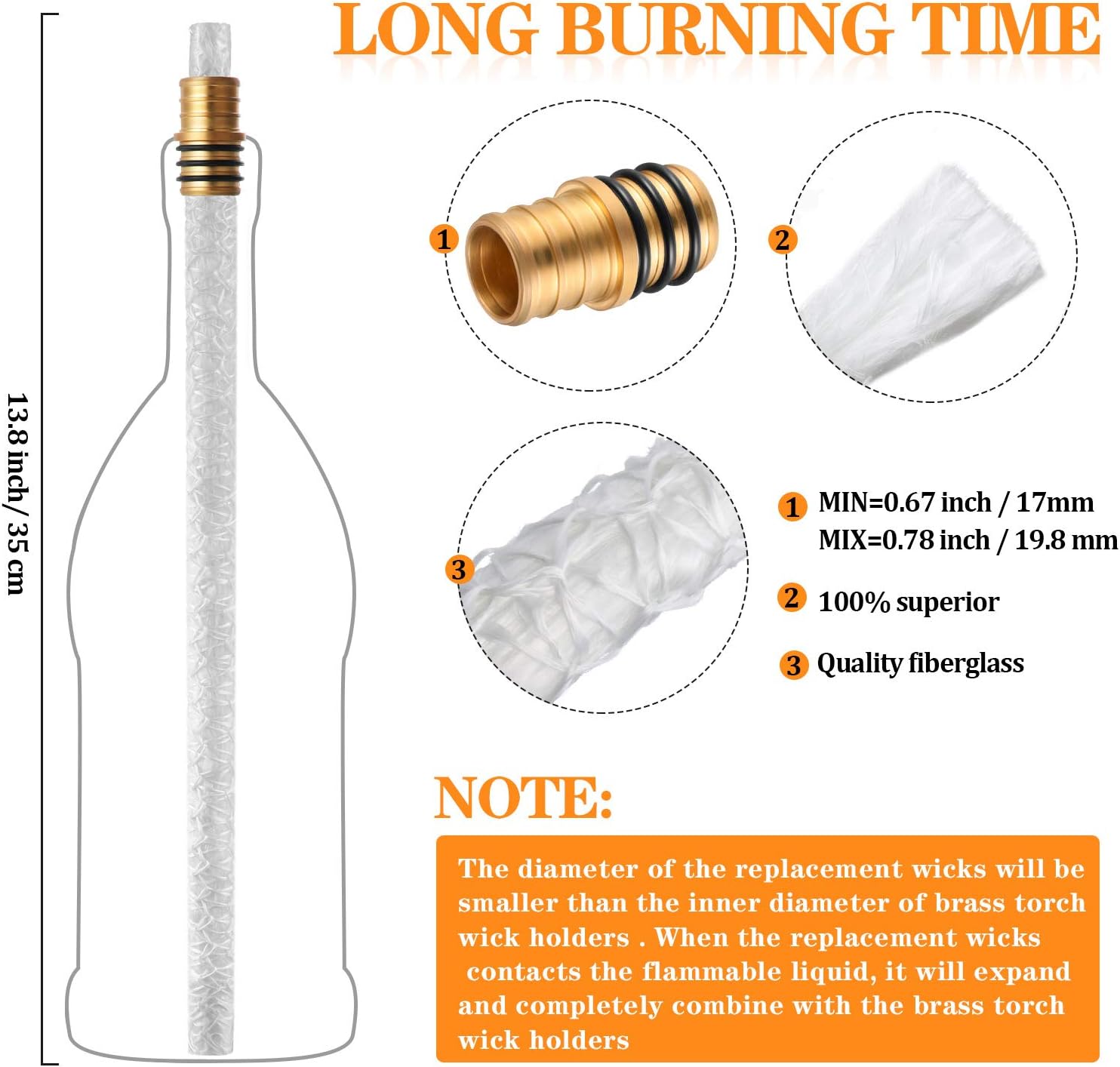 12-Piece Wine Bottle Torch Wicks and Holder Kit
