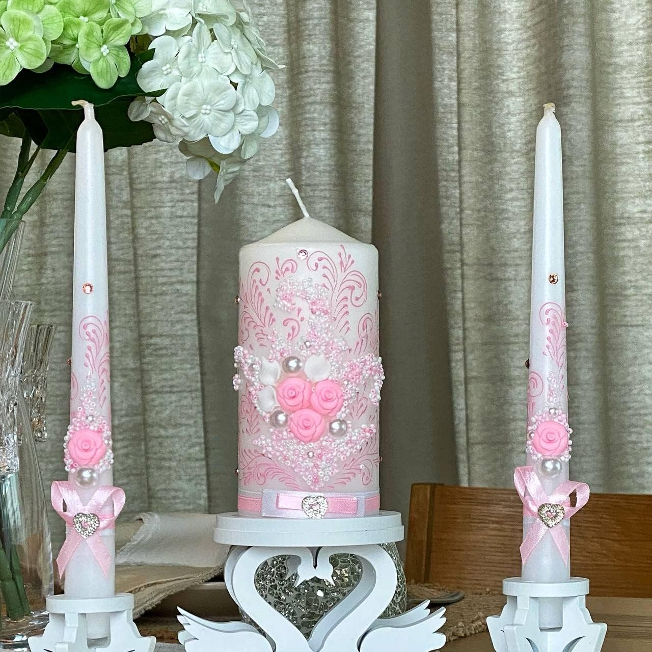VABA Best Rose Pink Wedding Ceremony Candles Set