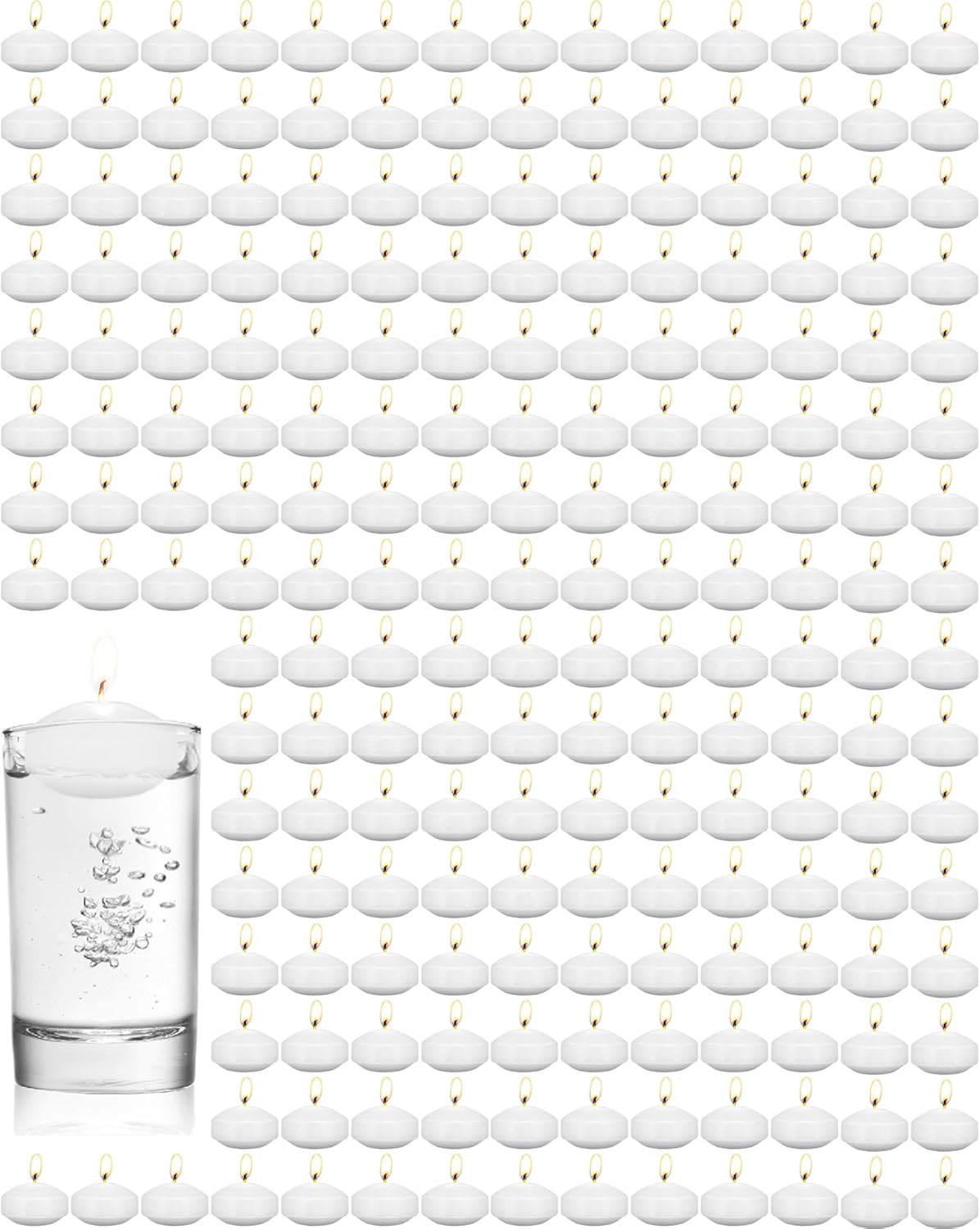 Elegant Floating Candles - 100 White Spherical Candles for Weddings Parties