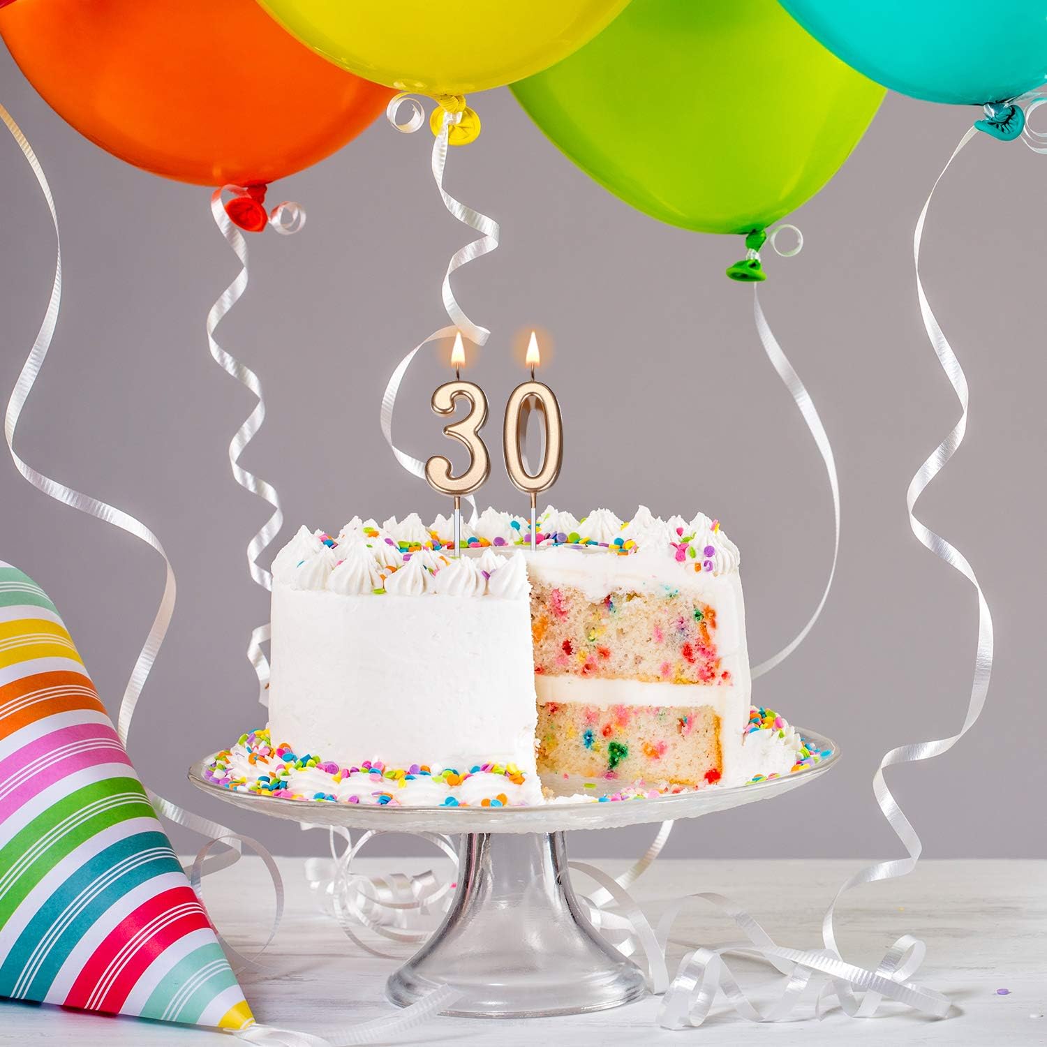 30th Birthday Candles Cake Topper Happy Birthday Candle 354 inches