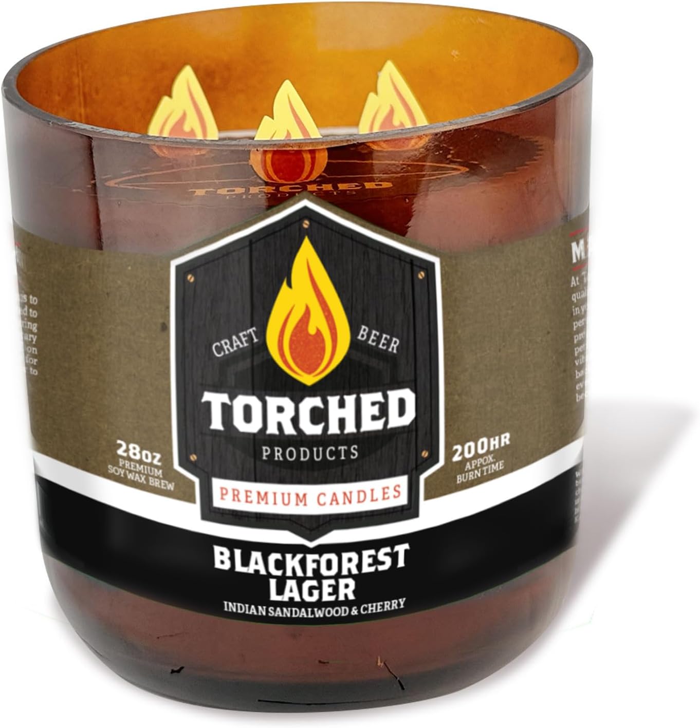 Torched Beer Scented Candles - Blackforest Lager Scent 28 oz