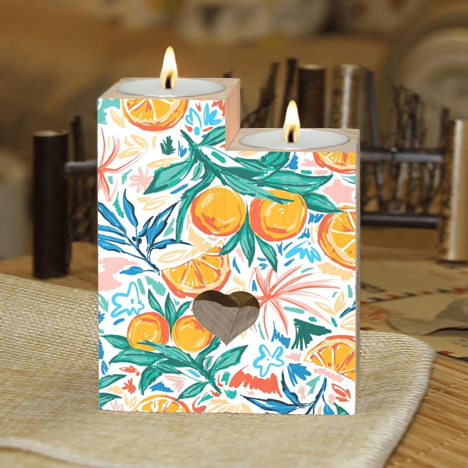 Summer Heart Candle Holder Set