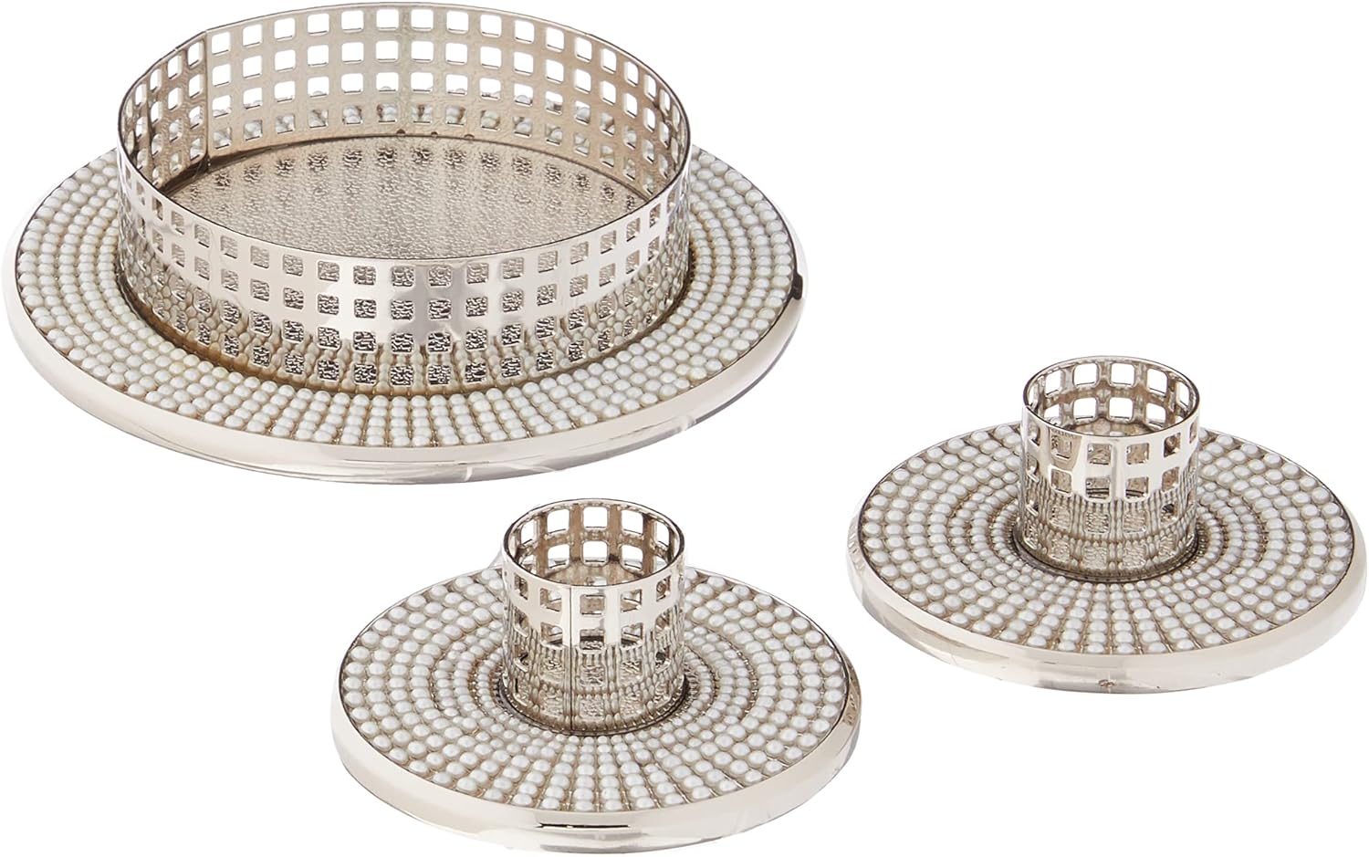 Vintage Pearl Candle Holder Set