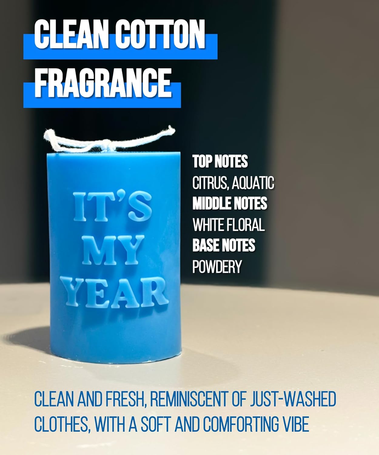 Uplifting Blue Candle Positive Message