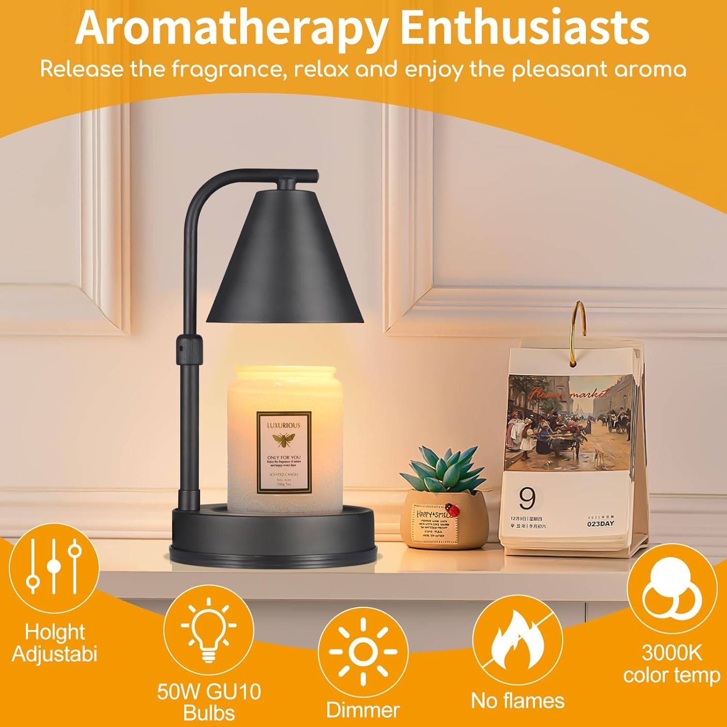 Mocosa Candle Warmer Lamp Adjustable Height Gift for Mom