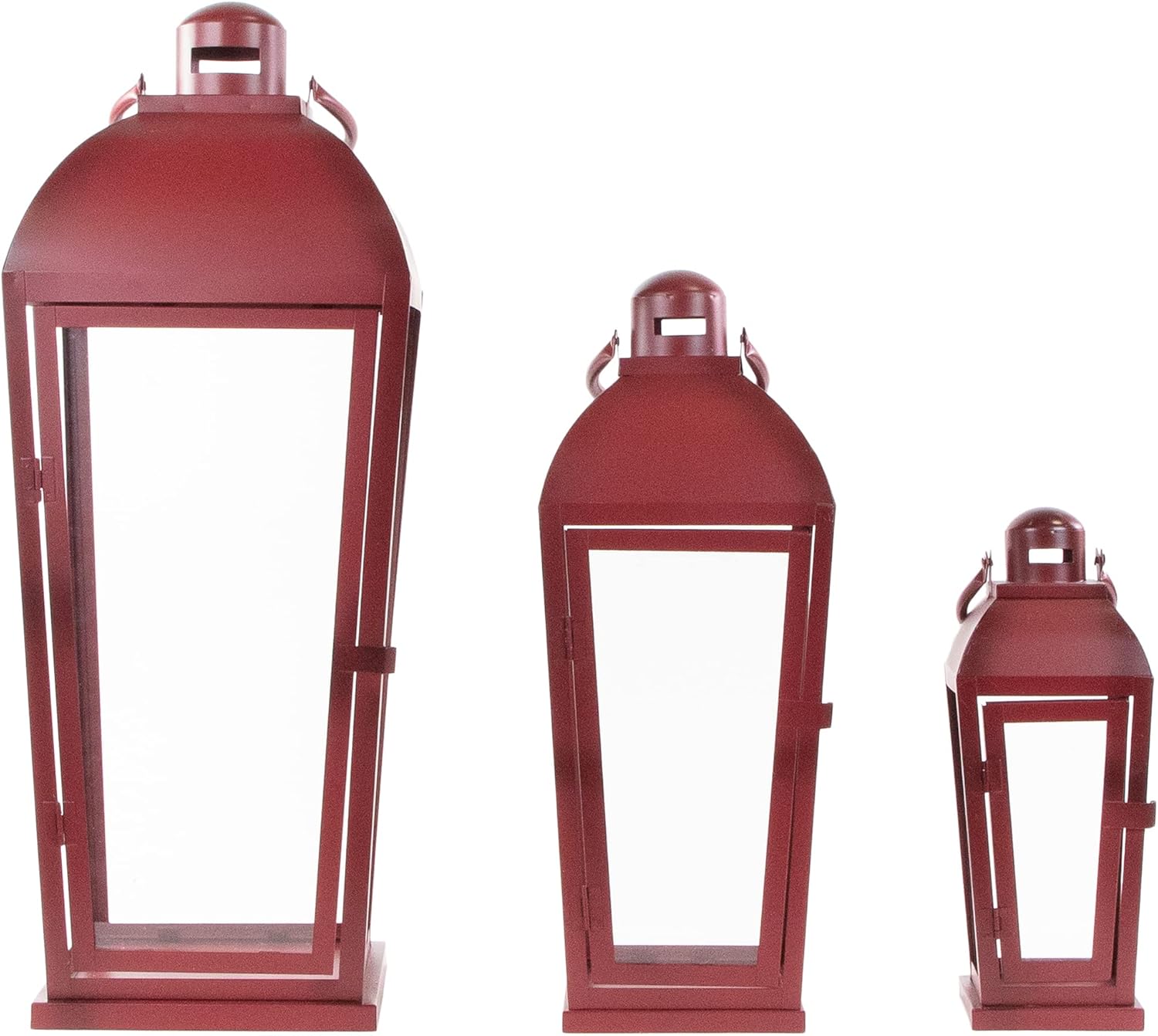 3-Piece Red Candle Lantern Set