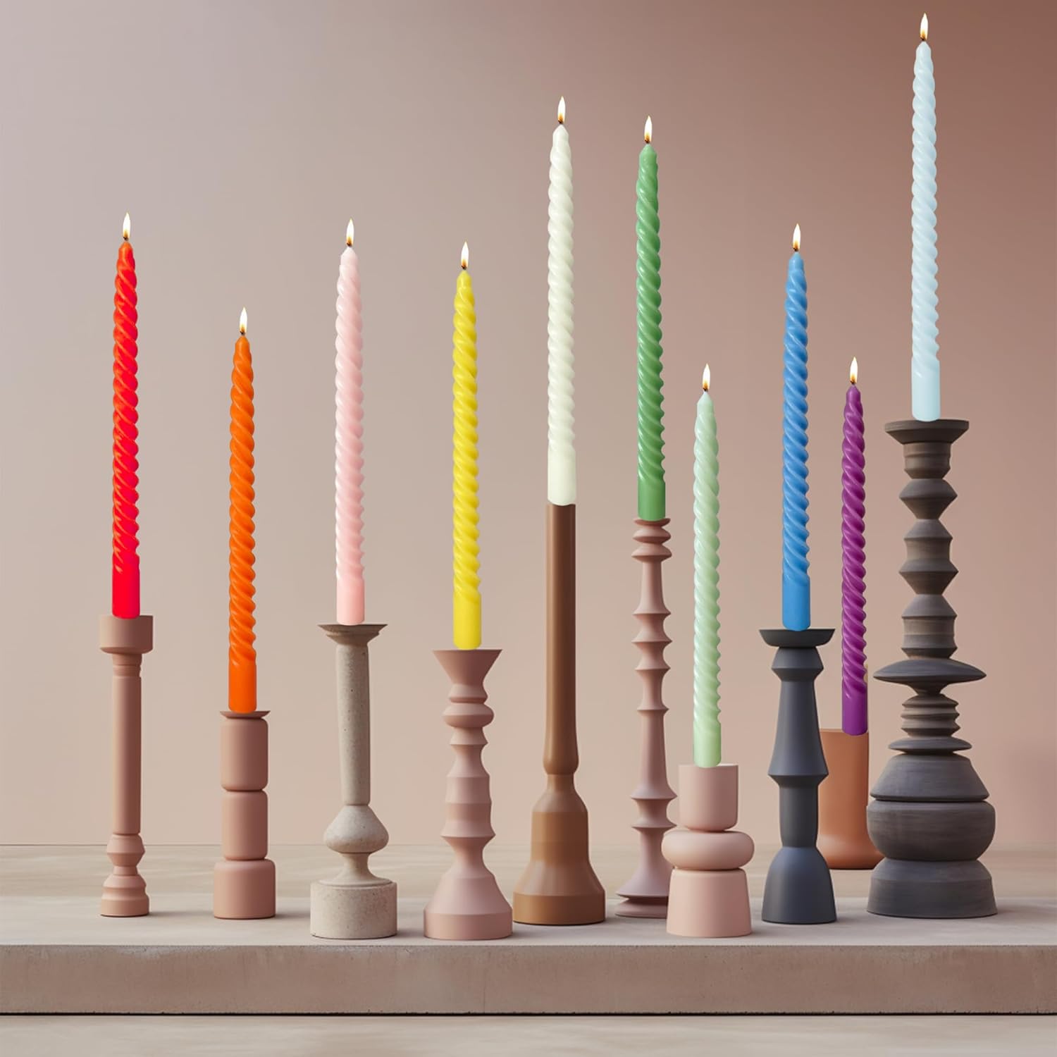 Colorful 10in Candles Set for Home Gift