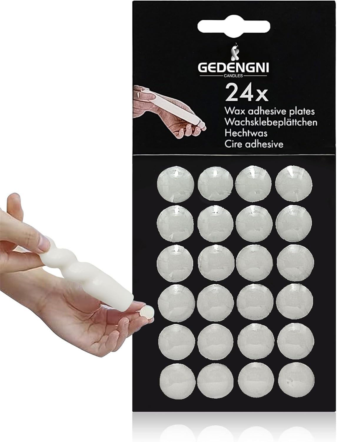 White Taper Candle Wax Dots