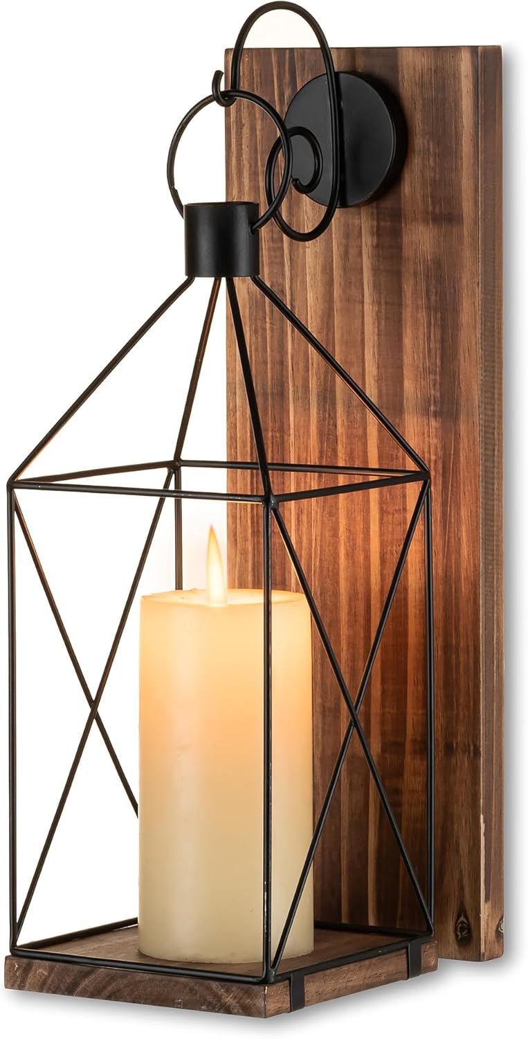 Warm Rustic Candle Sconce