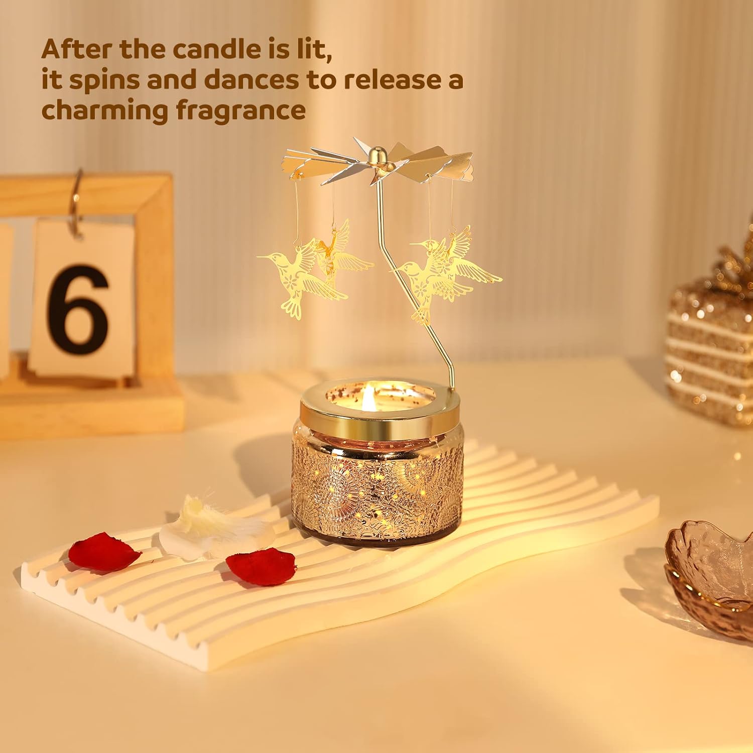 Rotating Thermal Air Candle Holder for Home Decor
