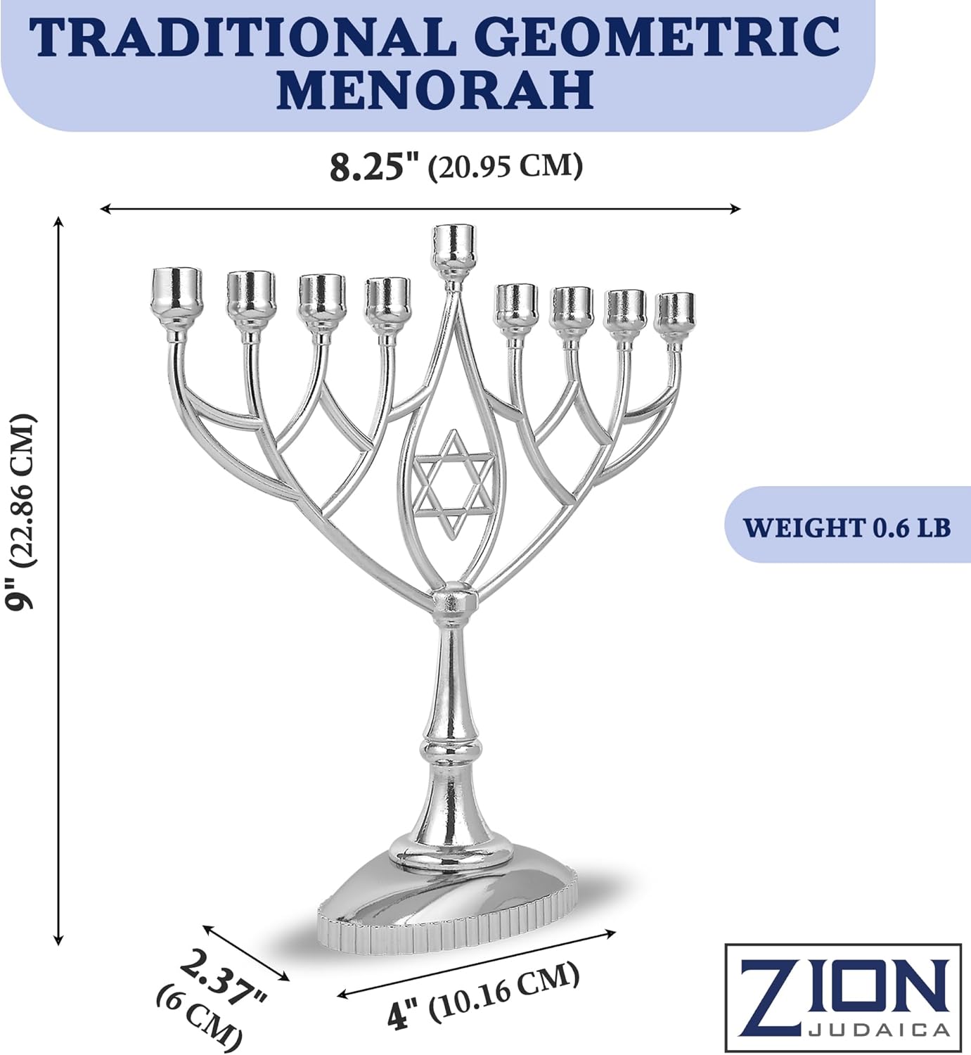 Last Minute Complete Hanukkah Kit - 9 Menorah with 44 Candles More