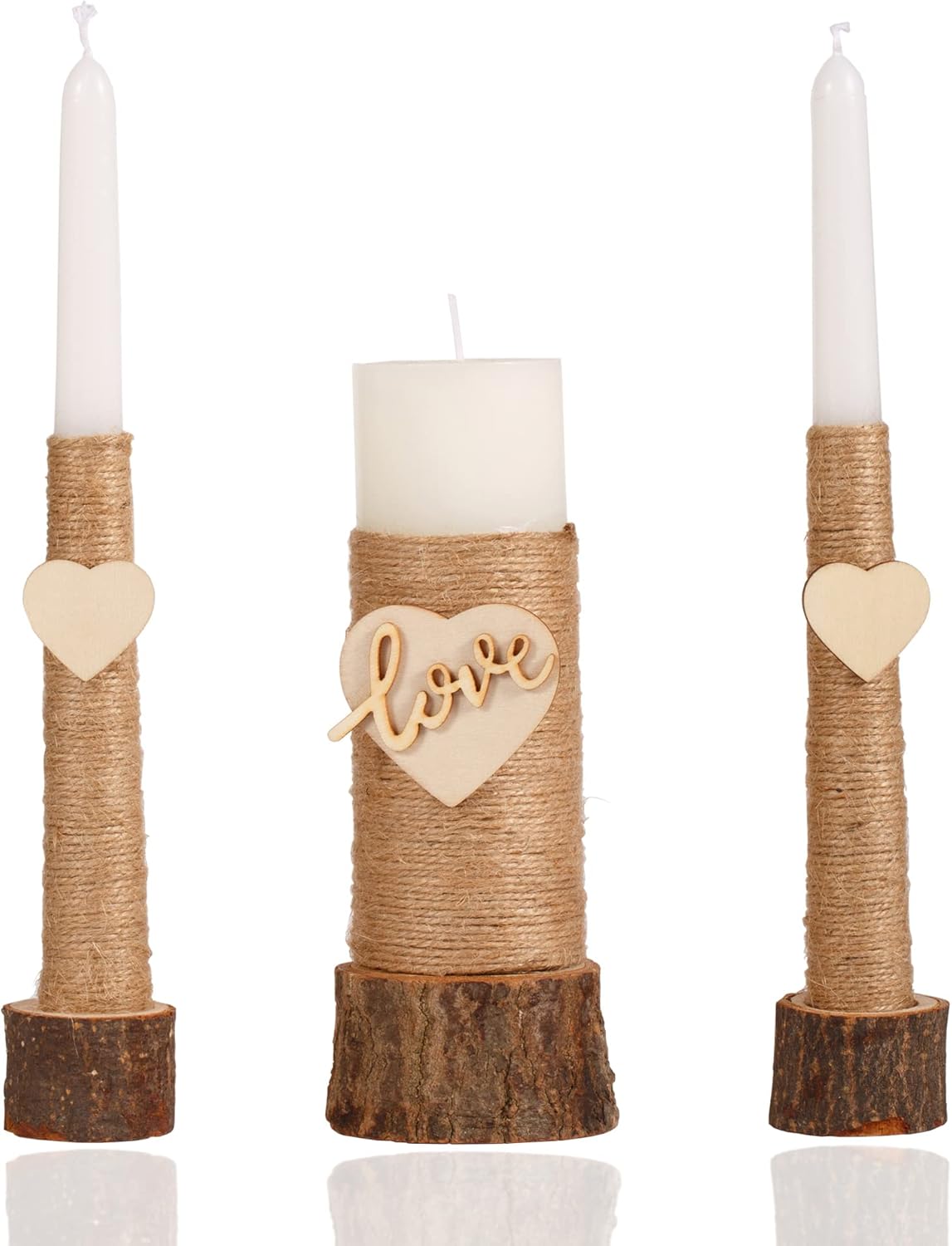 Sleek Rustic Unity Candle Set for Weddings More