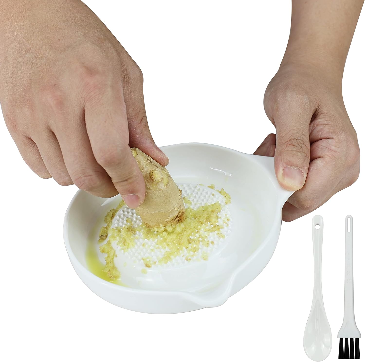 Perfect for Wasabi More EIKS Ceramic Grater with Spoon Brush