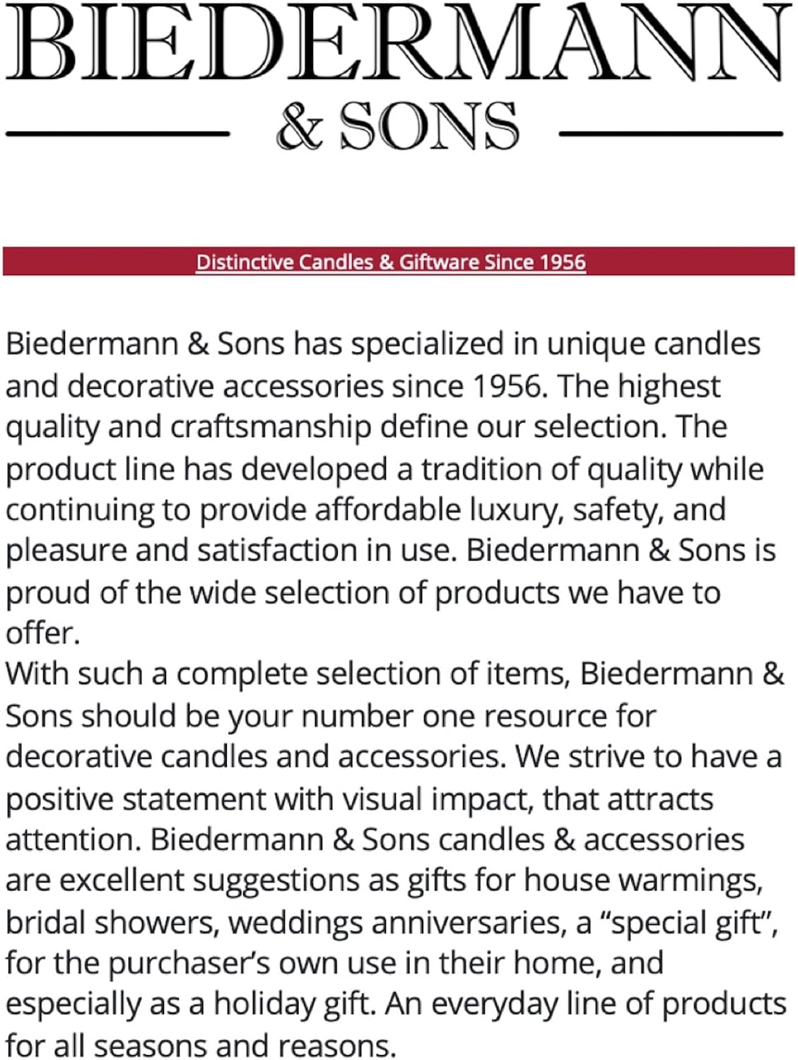 BIEDEMANN SONS 50 COUNT BURNING CANDLES - Home Dcor Functional