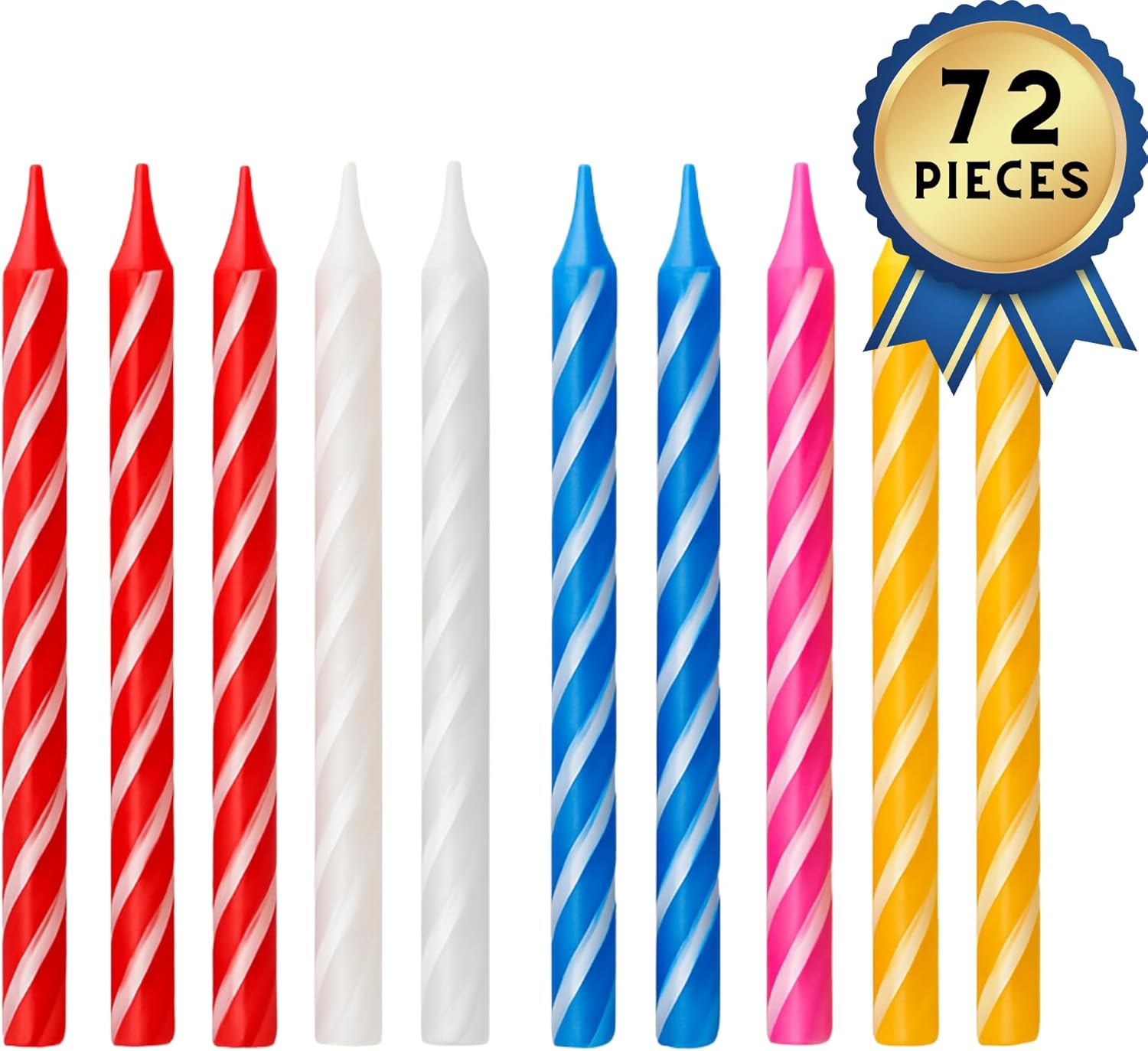 72-MultiColor Birthday Candles for Parties Celebrations