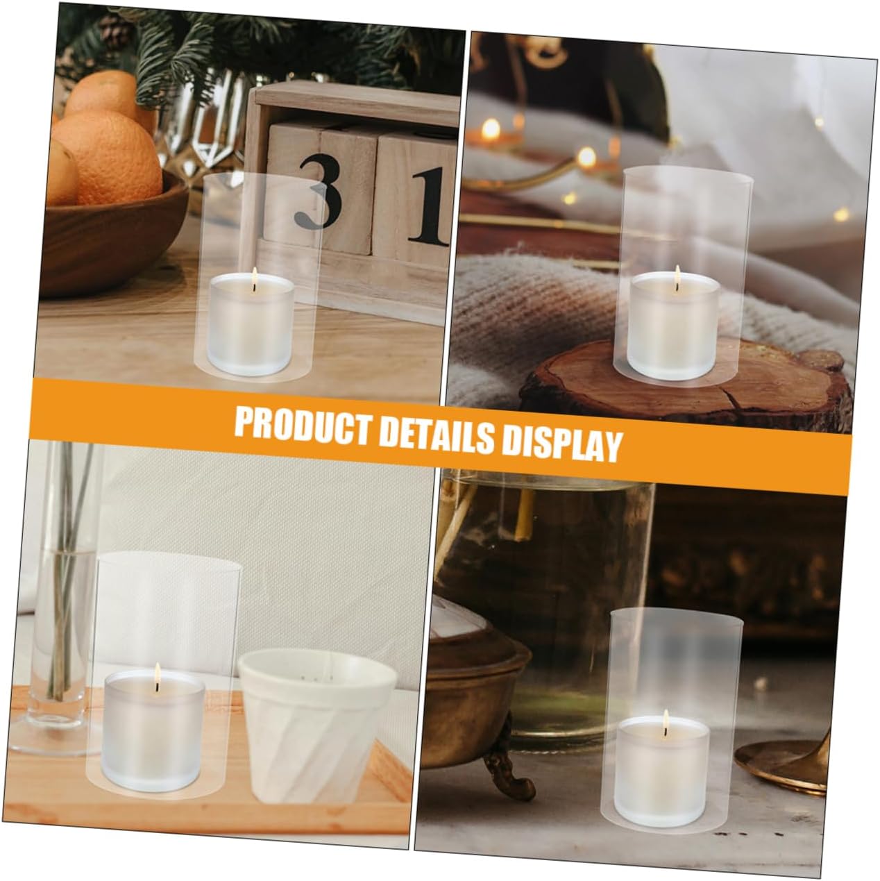 Clear Glass Candle Holder Sleeve by PRETZOOM Wind-Protected Multiple Uses