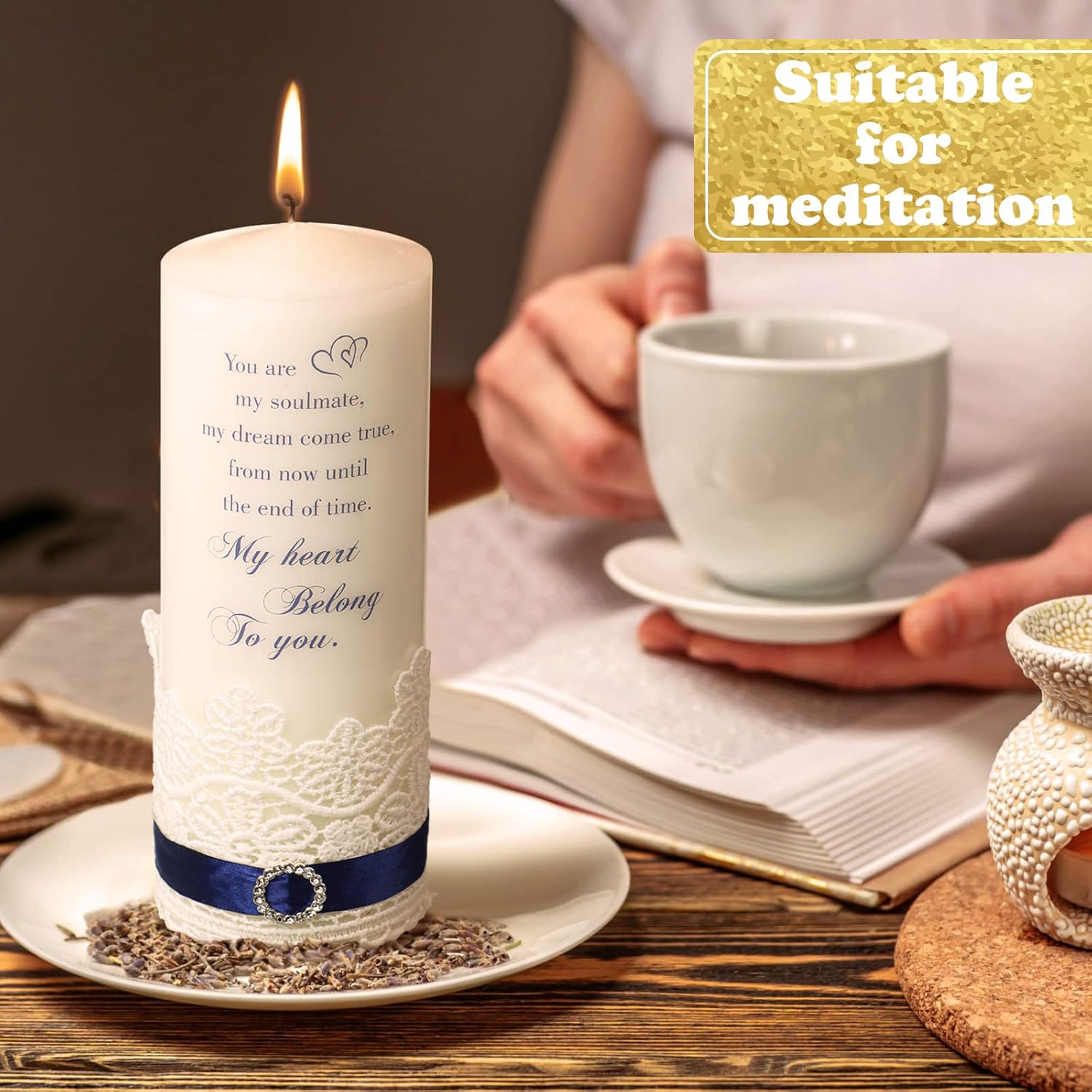 Frienda Unity Candles Wedding Set with Heart Design