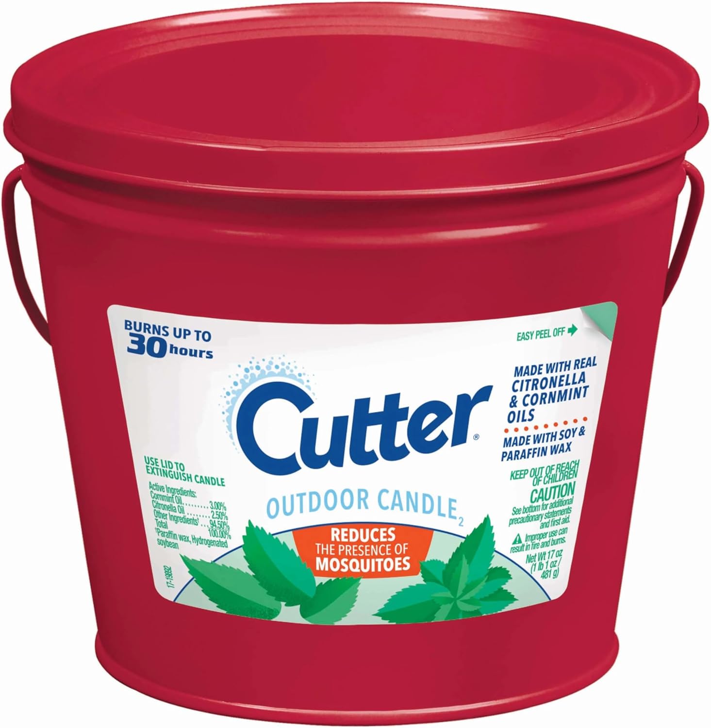 Cutter Candle Outdoor Citronella Mint Oils mosquitoes repel 17 oz jar