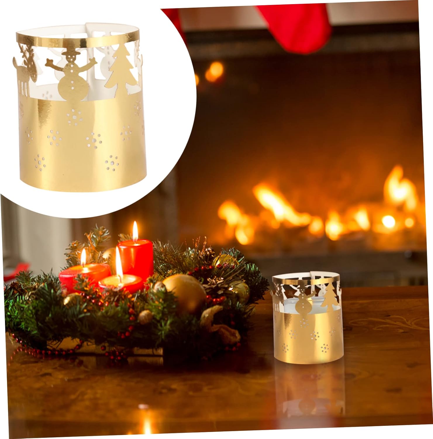 50-Piece Snowflake Candle Lampshade Xmas Decor Set