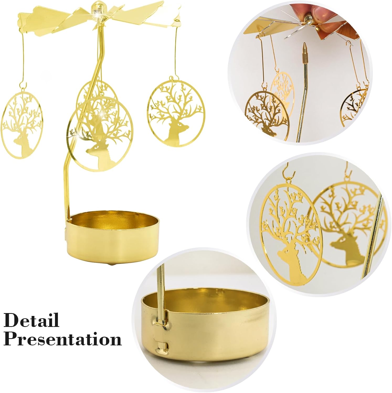 Christmas Candle Holder Set Gold