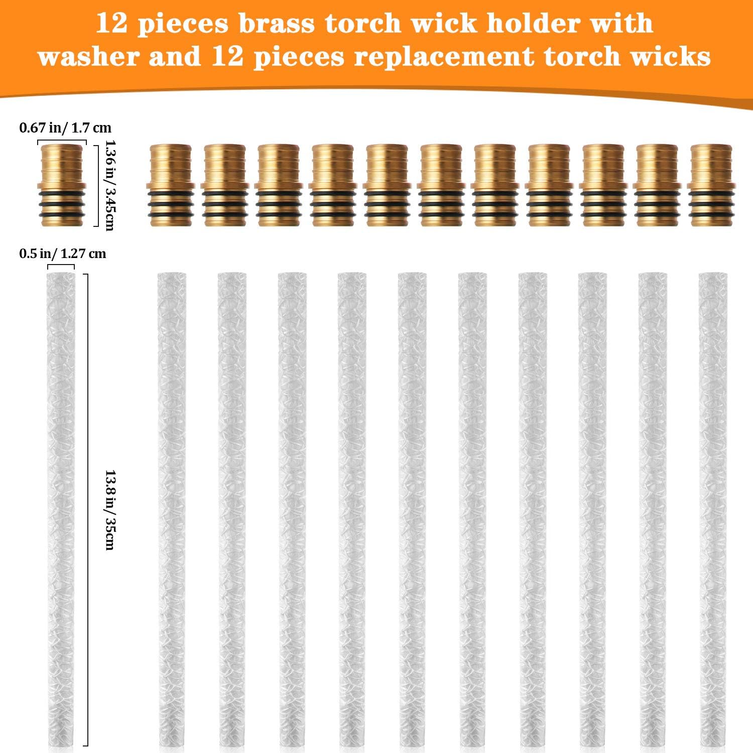 12-Piece Wine Bottle Torch Wicks and Holder Kit