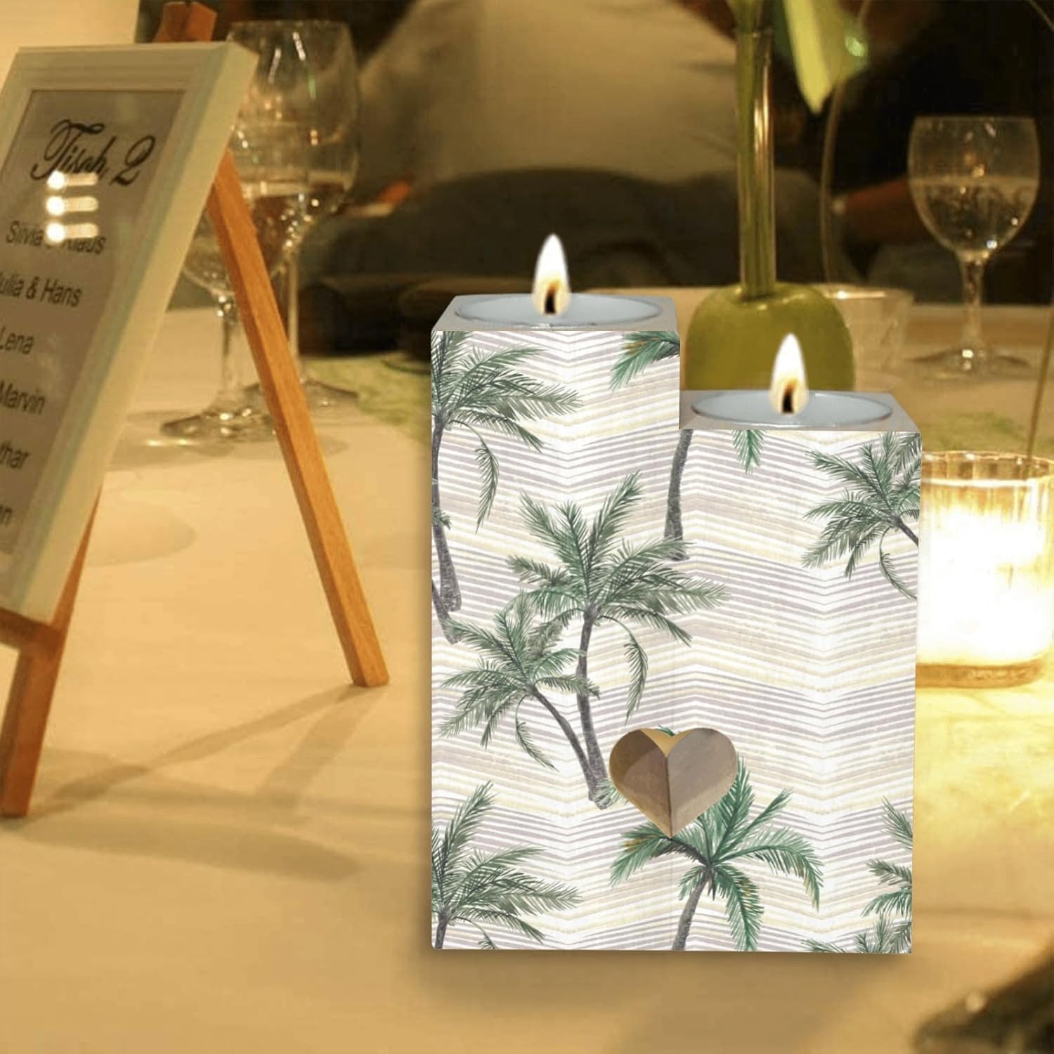 Tropical Background Candle Holders