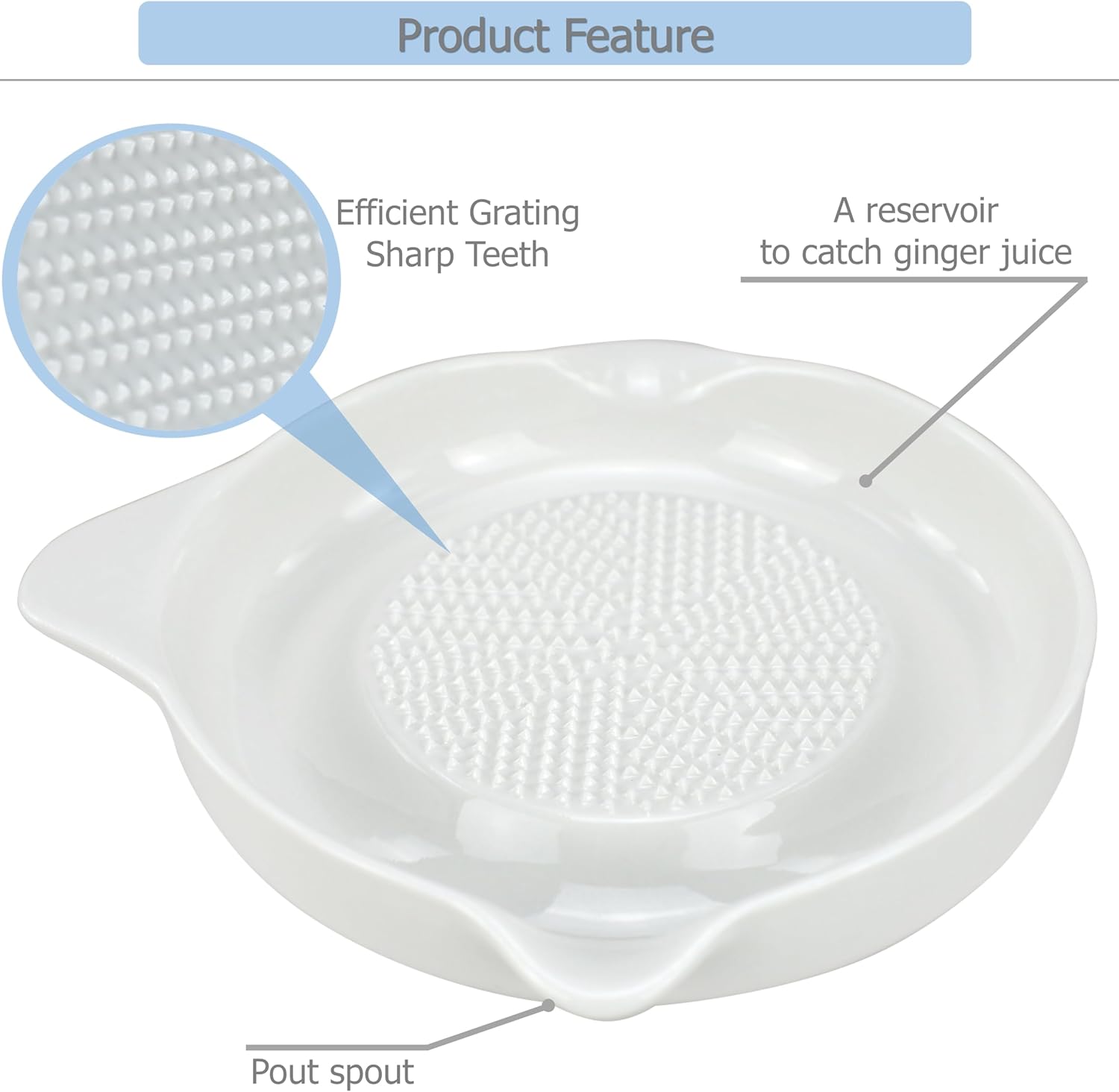 Perfect for Wasabi More EIKS Ceramic Grater with Spoon Brush